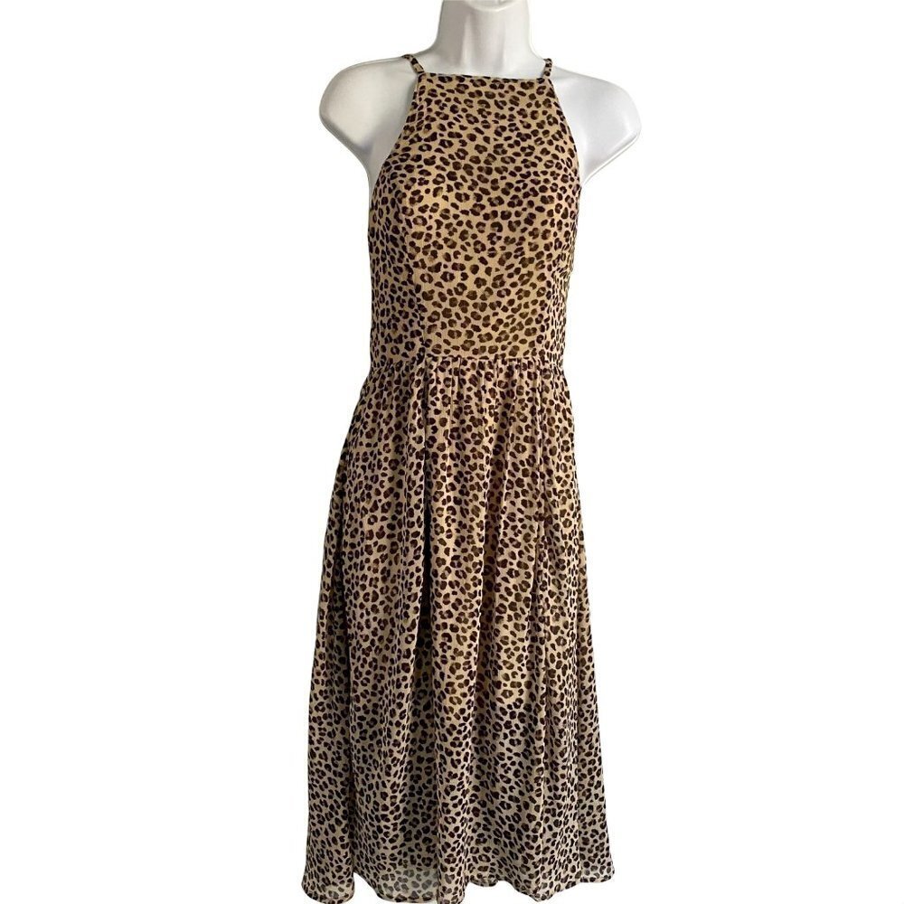 Abercrombie and Fitch Animal Print Dress with Adjustable Spaghetti Straps Small